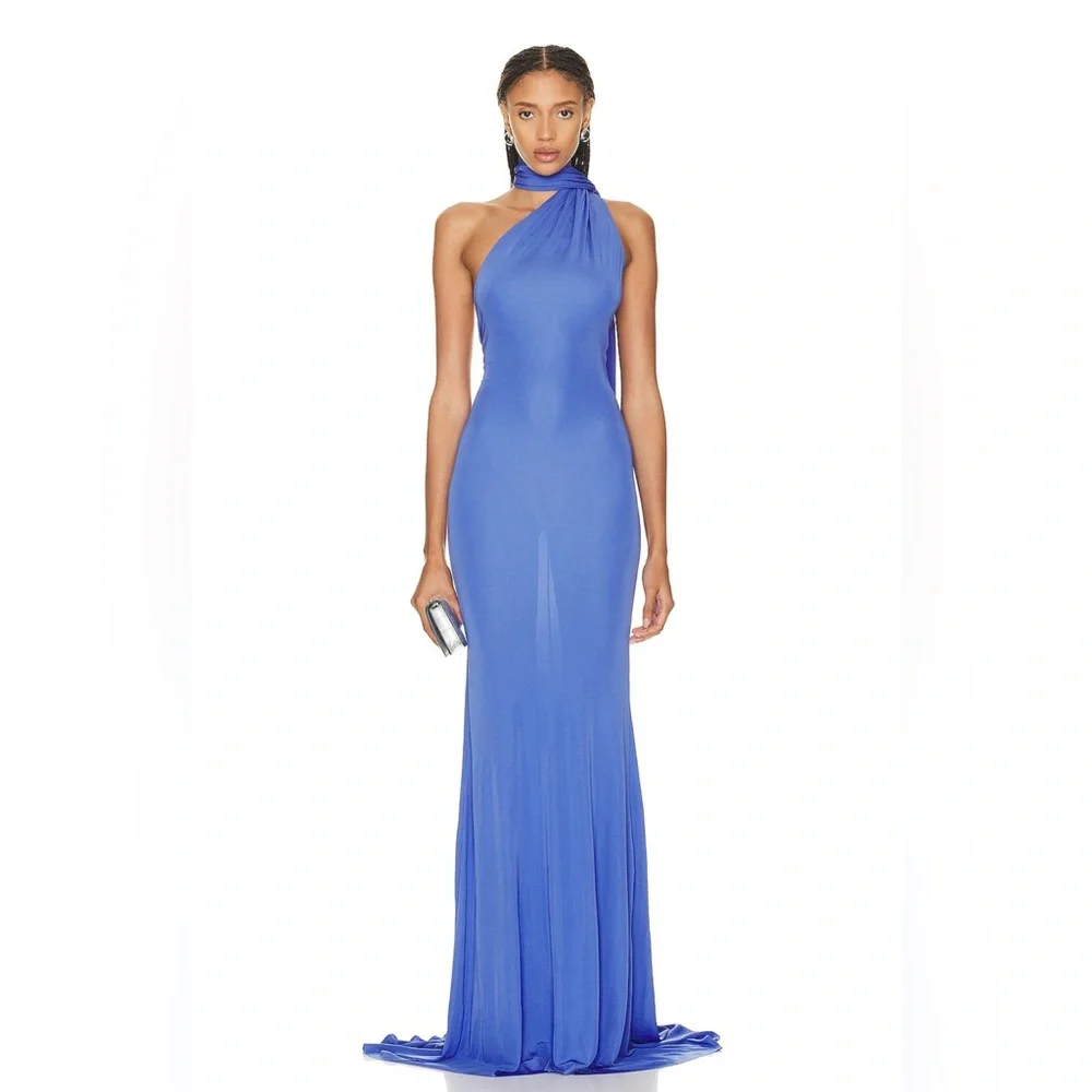 Alex Perry Elegant Blue One-Shoulder Dress - Picture 1 of 4